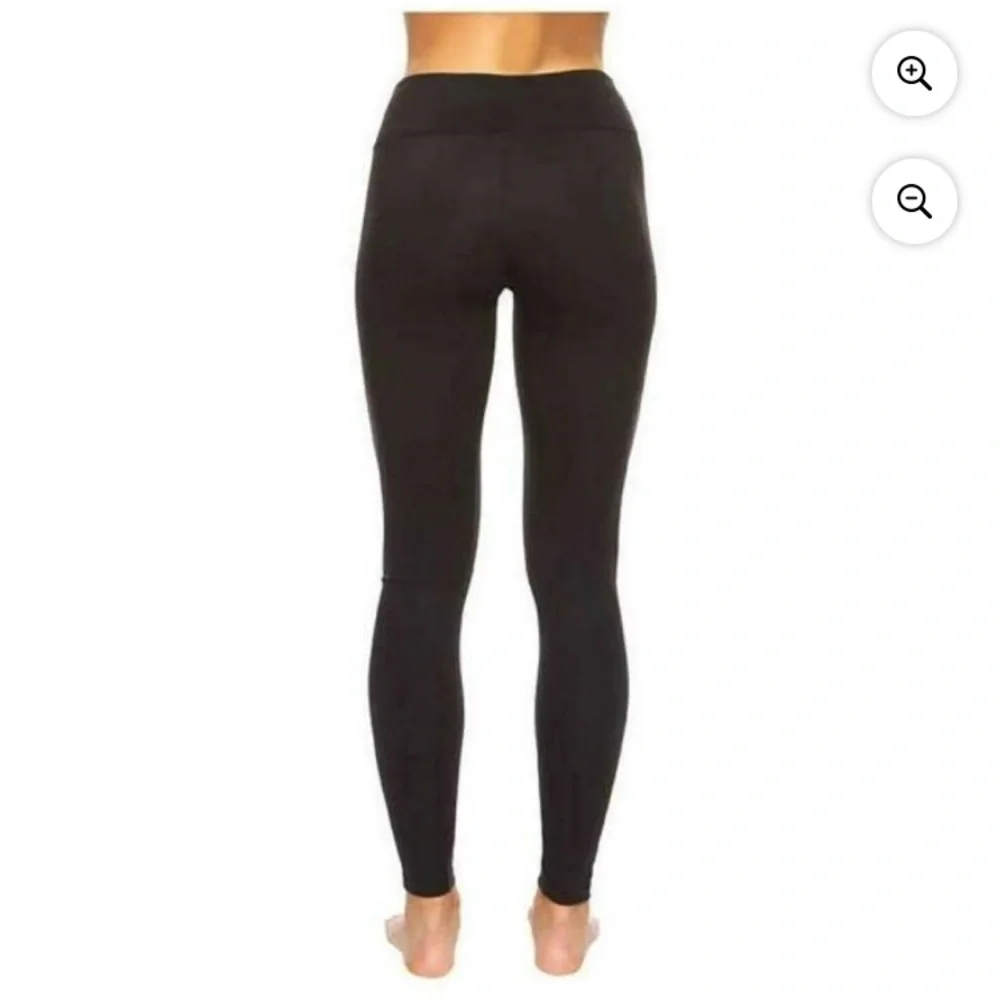 FELINA 2- PACK WOMEN WIDE WAISTBAND SUEDED LIGHTWEIGHT LEGGINGS - Picture 2 of 8